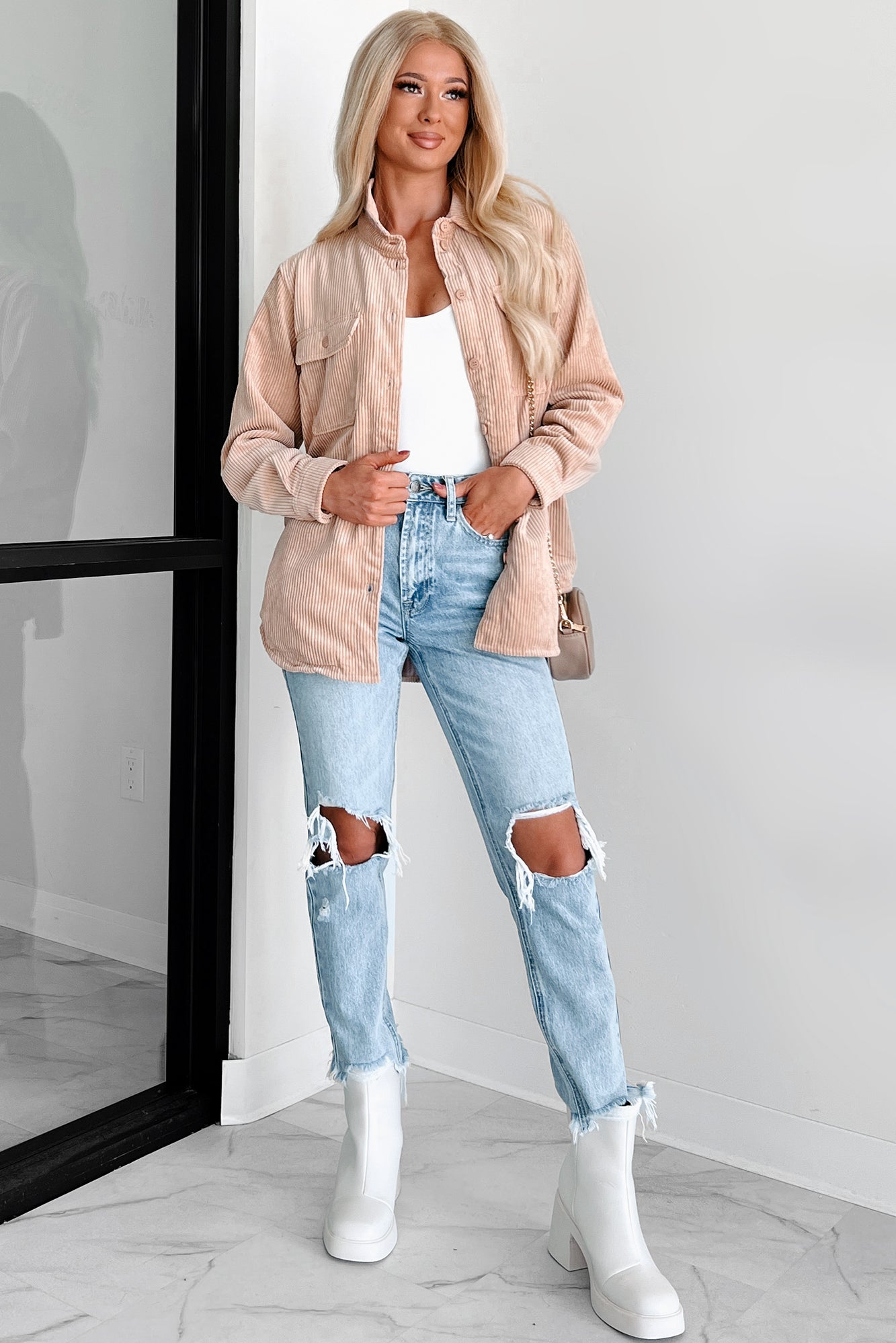 When The Leaves Turn Reversible Corduroy Jacket (Camel)