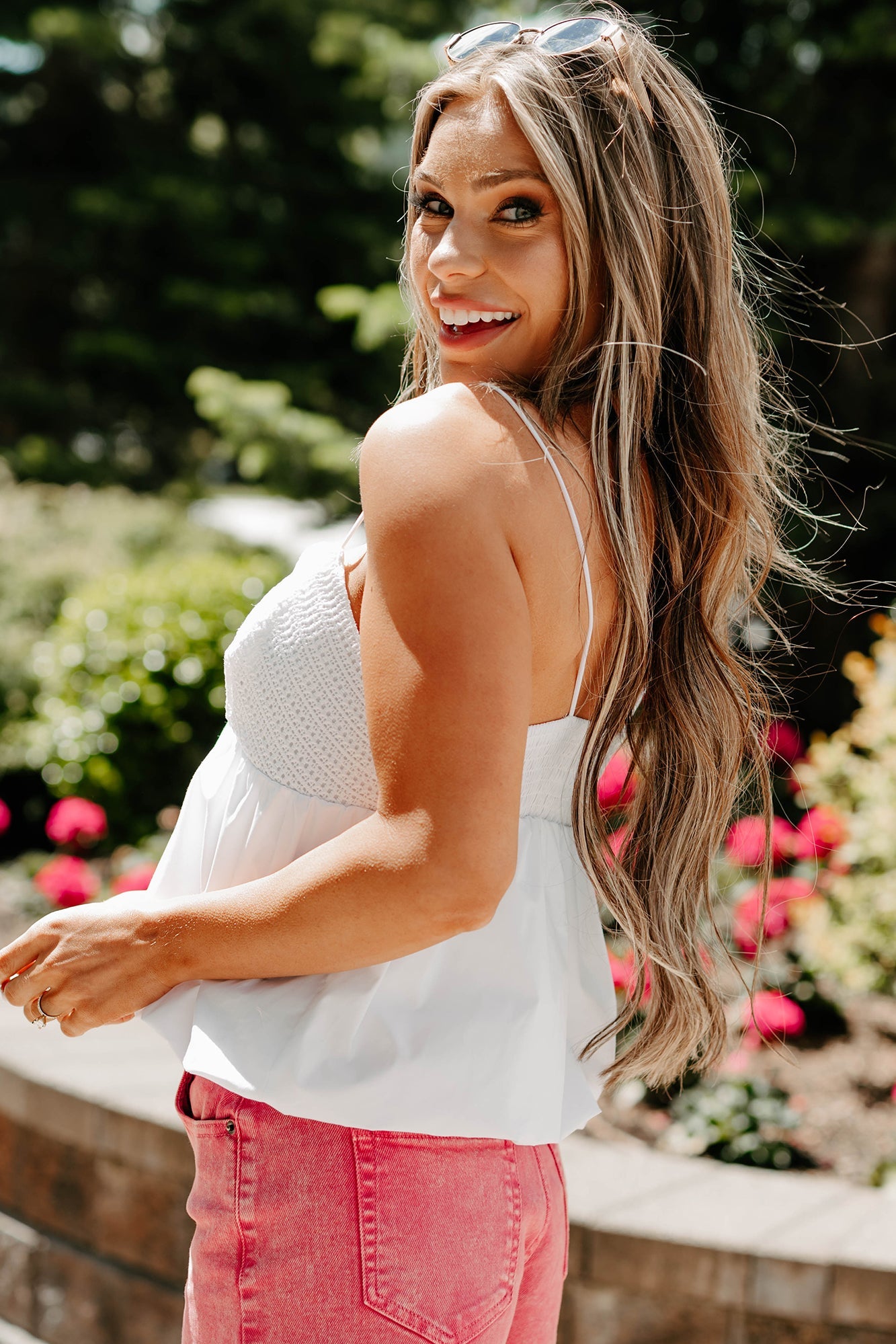 Tangled In You Crochet Bubble Tank (White)