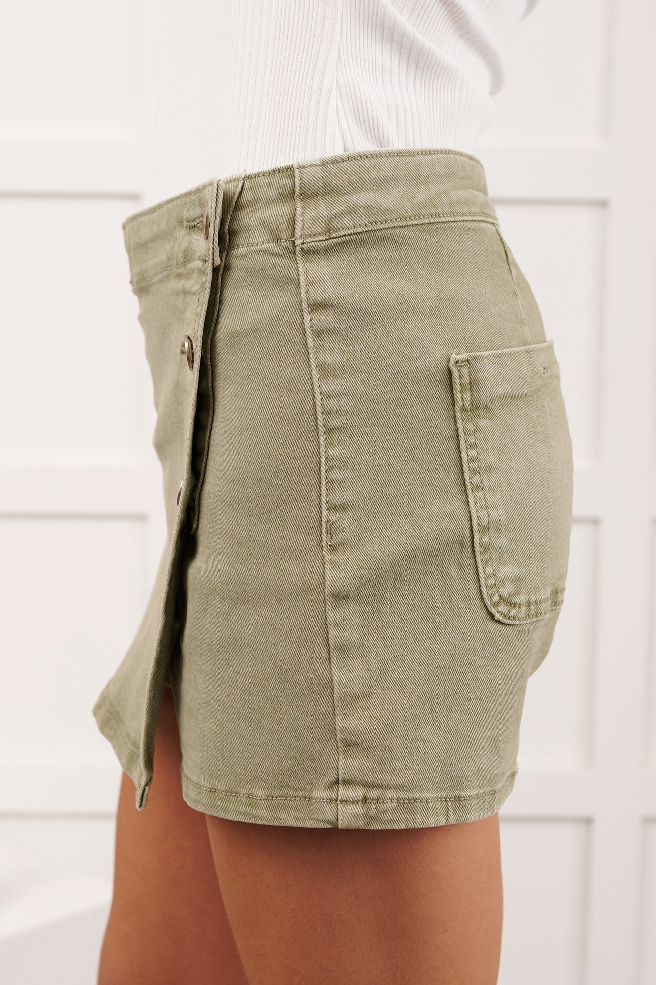 Ride The Wave High Rise Risen Mini Skort (Olive)