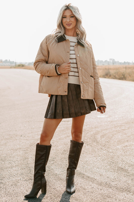 Up & Coming Quilted Barn Jacket (Camel)