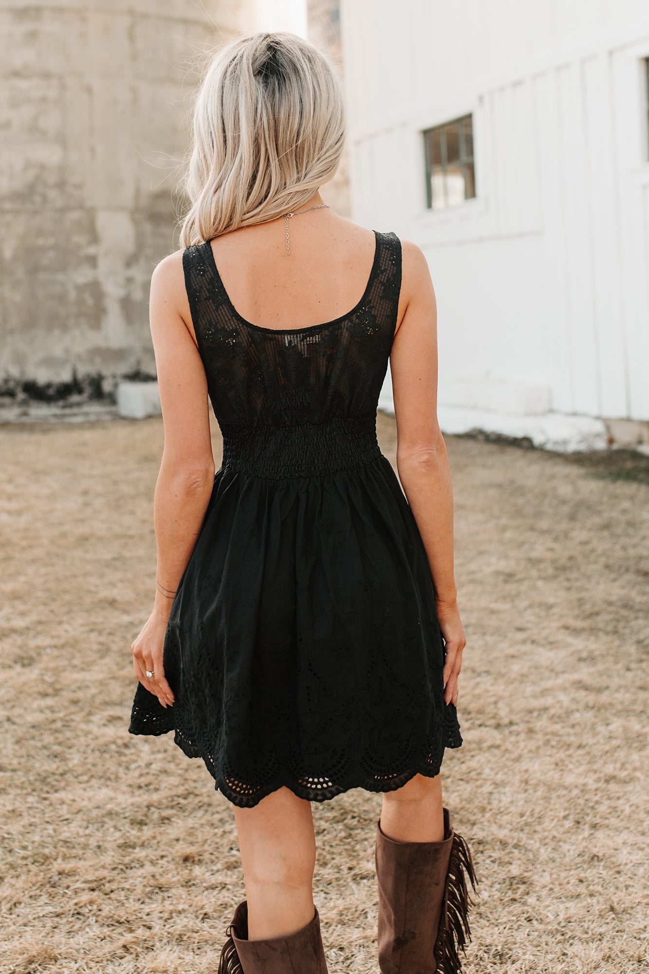 Southern Belle Energy Corset Fit And Flare Mini Dress (Black)